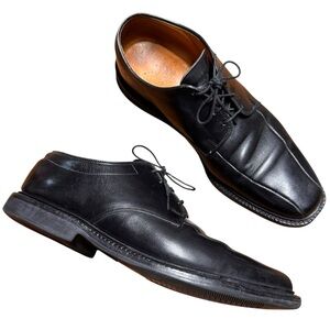 Allen Edmonds Warren Black Leather Dress Shoes Size 10 D Bicycle Toe Lace Up USA
